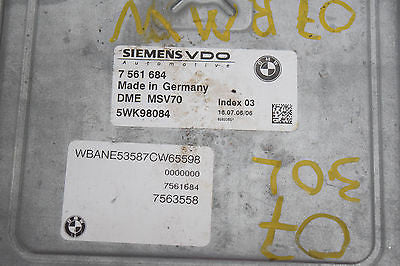 06 07 325I 525I ECU ECM ENGINE COMPUTER 7561684