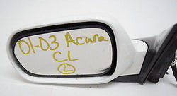 01 02 03 ACURA CL LEFT DRIVER SIDE VIEW MIRROR WHITE BLACK TRIM