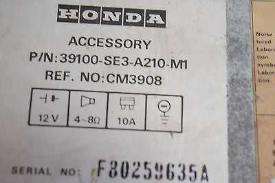 86 87 88 89 HONDA CIVIC CASSETTE PLAYER RADIO OEM