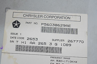 01 02 03 04 05 06 CHRYSLER JEEP DODGE NAVIGATION CD PLAYER RADIO OEM