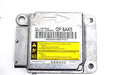 05 PONTIAC GRAND PRIX AIR BAG CONTROL MODULE 10343542