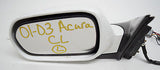 01 02 03 ACURA CL LEFT DRIVER SIDE VIEW MIRROR WHITE BLACK TRIM