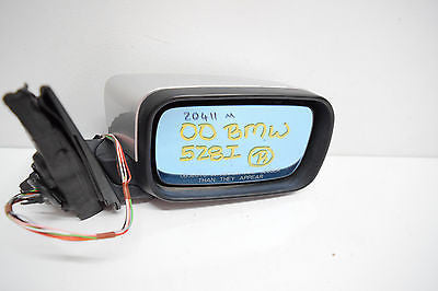 98 99 00 BMW 528I RIGHT PASSENGER SIDE MIRROR SILVER BLACK TRIM