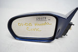 01 02 03 04 05 HONDA CIVIC LEFT DRIVER MIRROR BLUE OEM