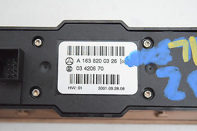 02 03 04 05 MERCEDES ML320 ML350 ML500 REAR WINDOW SWITCH TEMP CONTROL