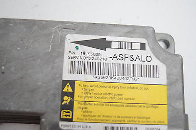 05 06 CHEVY TRAILBLAZER ENVOY SRS AIRBAG CONTROL MODULE 15195629