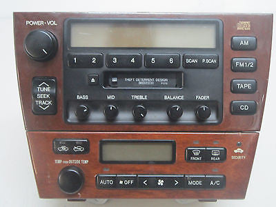 00 01 02 LEXUS ES300 CLIMATE CONTROL TAPE RADIO PLAYER WOOD GRAIN