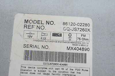03 04 05 06 07 08 TOYOTA COROLLA RADIO CD CASSETTE PLAYER WITH VENTS