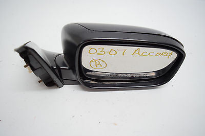 03 04 05 06 HONDA ACCORD BLACK RIGHT PASSENGER SIDE VIEW MIRROR