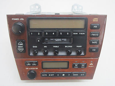 00 01 02 LEXUS ES300 CLIMATE CONTROL TAPE RADIO PLAYER WOOD GRAIN