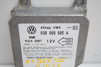 00 01 VW BEETLE AIRBAG CONTROL MODULE 6Q0909605A