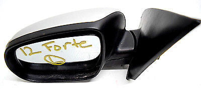 11 12 13 KIA FORTE LEFT DRIVER SIDE MIRROR SILVER BLACK TRIM