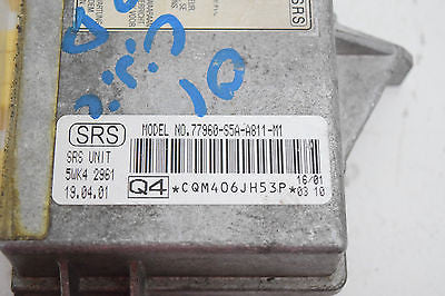 01 02 HONDA CIVIC SRS CONTROL MODULE 77960S5AA811M1