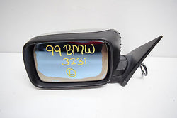 99 00 BMW 323I LEFT DRIVER MIRROR SILVER WITH BLACK TRIM