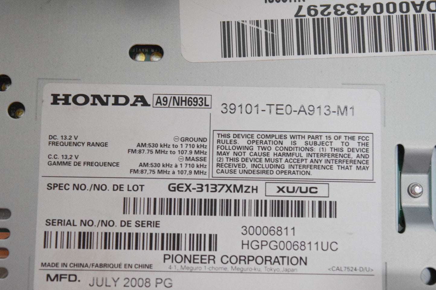 08 09 10 HONDA ACCORD RADIO NAVIGATION DUAL CLIMATE CONTROL PANEL OEM