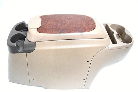 FORD F250 F350 SUPER DUTY EXCURSION CENTER CONSOLE TAN WOODGRAIN LID