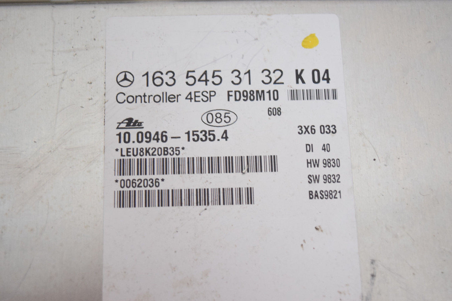 98 99 00 MERCEDES ML CLASS ESP CONTROL MODULE OEM 1635453132