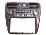 98 99 00 01 02 HONDA ACCORD CLIMATE CONTROL DASH BEZEL WOOD GRAIN