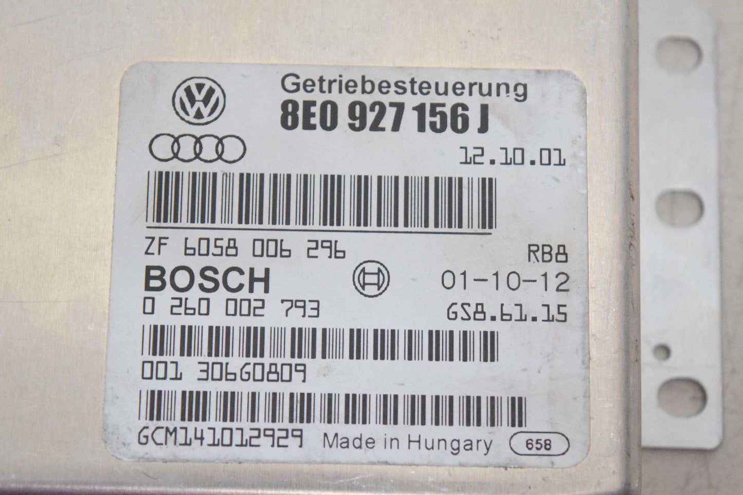 02 03 04 05 06 AUDI A6 TCU TCM TRANSMISSION COMPUTER 8E0927156J OEM