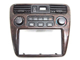 98 99 00 01 02 HONDA ACCORD CLIMATE CONTROL DASH BEZEL WOOD GRAIN