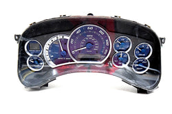 00 01 02 CADILLAC  ESCALADE  SPEEDOMETER INSTRUMENT CLUSTER CHROME BLUE NICE