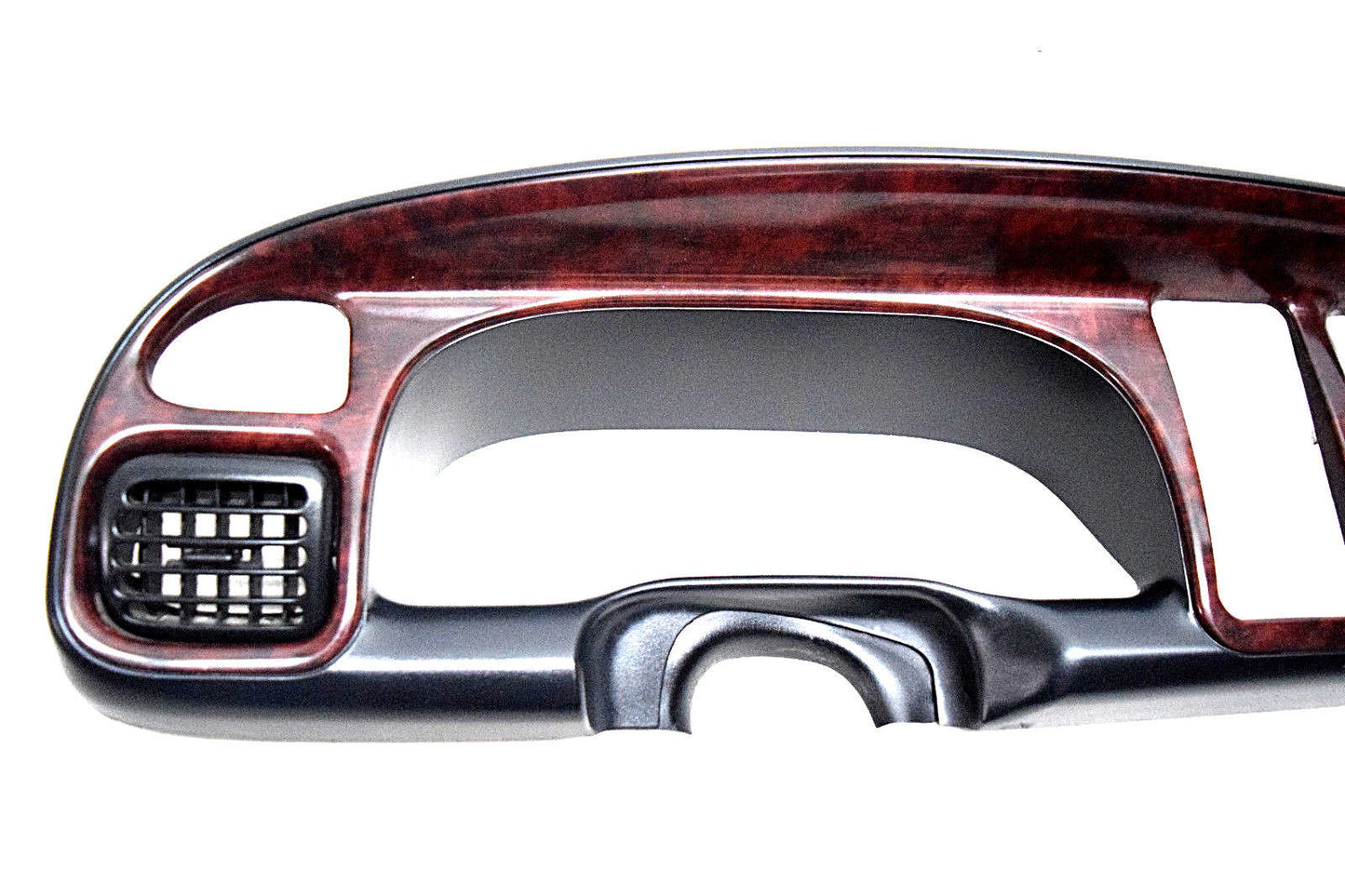 98 99 00 01 DODGE RAM SPEEDOMETER RADIO DASH BEZEL WOODGRAIN NO CRACKS