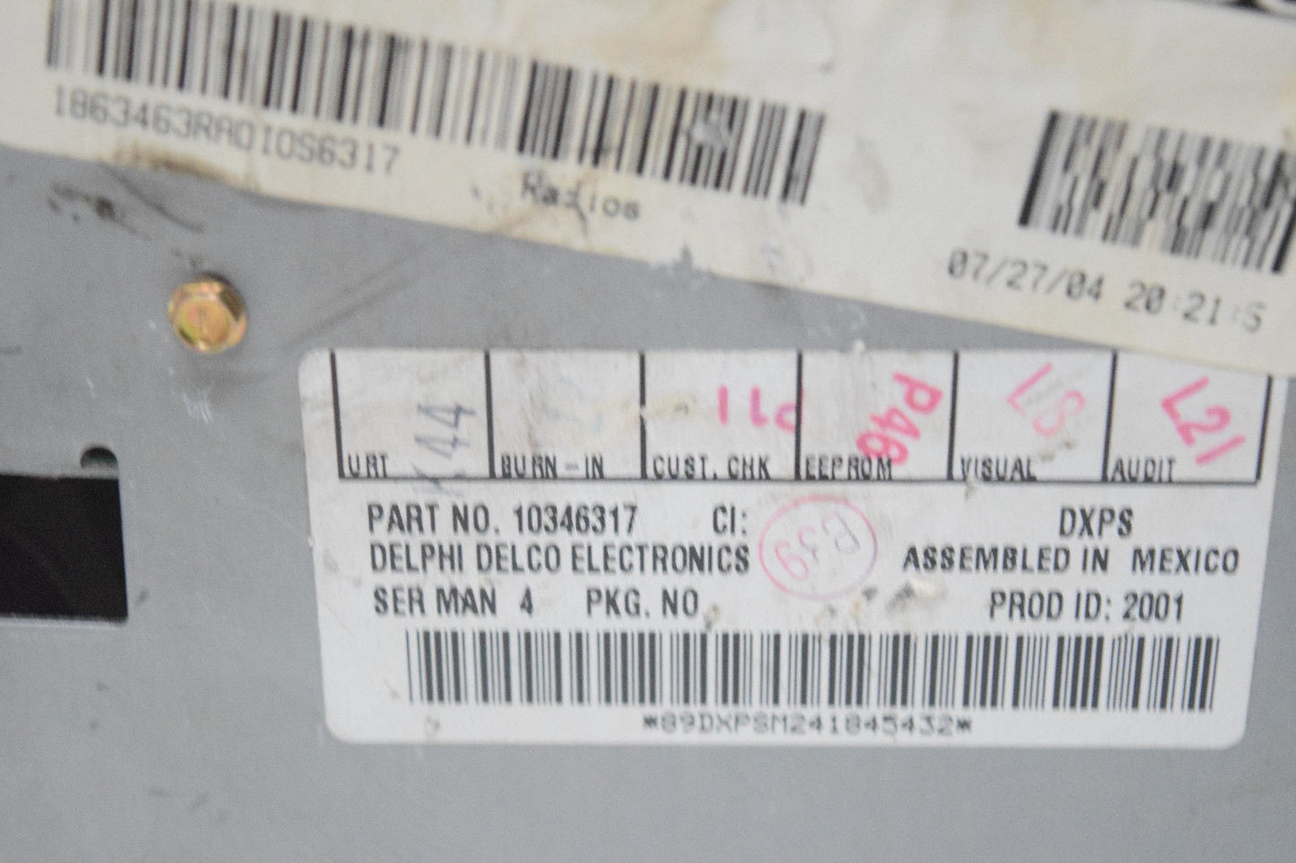 01 02 03 04 05 PONTIAC GRAND AM SUINFIRE MONTANA RADIO CD PLAYER