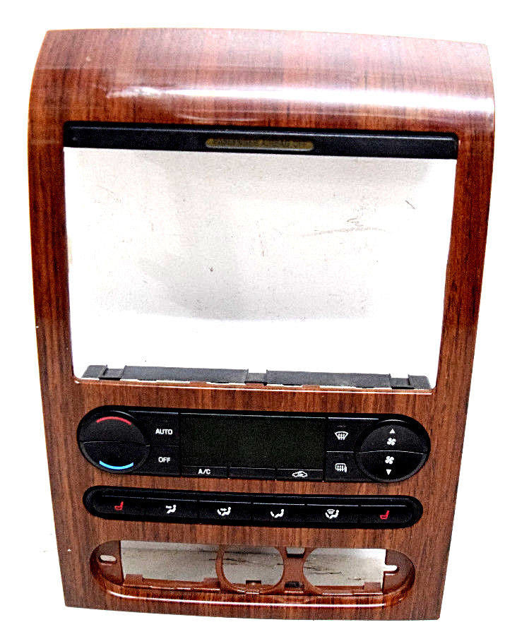 04 05 06 07 08 FORD F150 CLIMATE CONTROL RADIO DASH BEZEL WOODGRAIN
