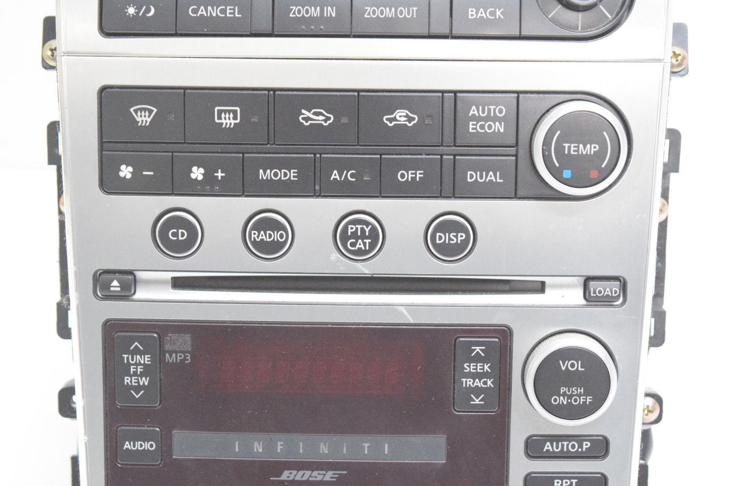 05 06 07 INFINITI G35 BOSE 6 DISC CD PLAYER NAVIGATION RADIO CLIMATE CONTROL OEM