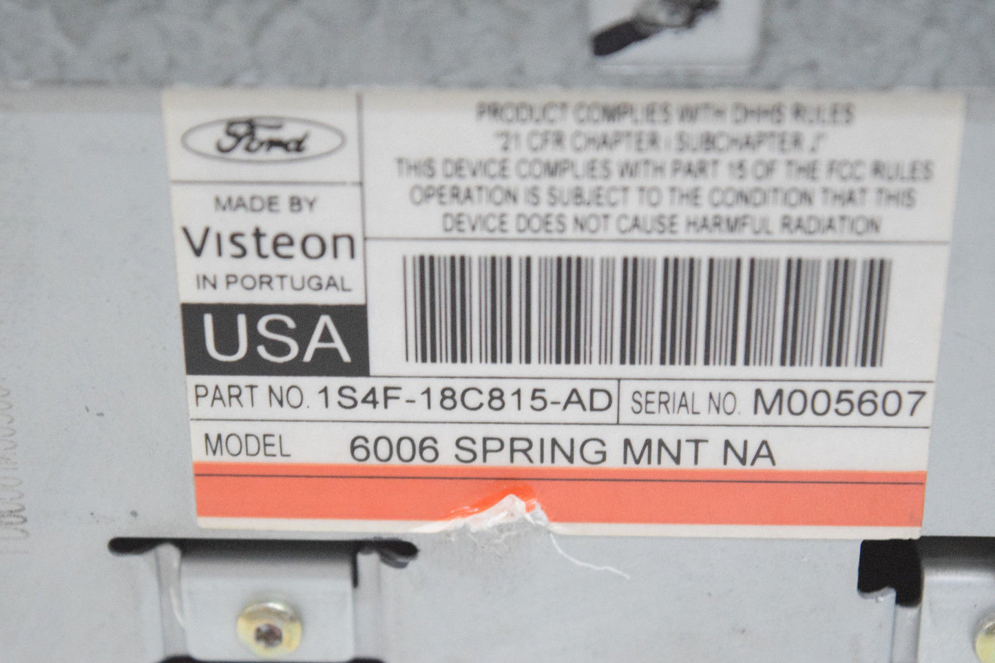 00 01 02 03 04 FORD FOCUS RADIO CD MODULE PARTS ONLY