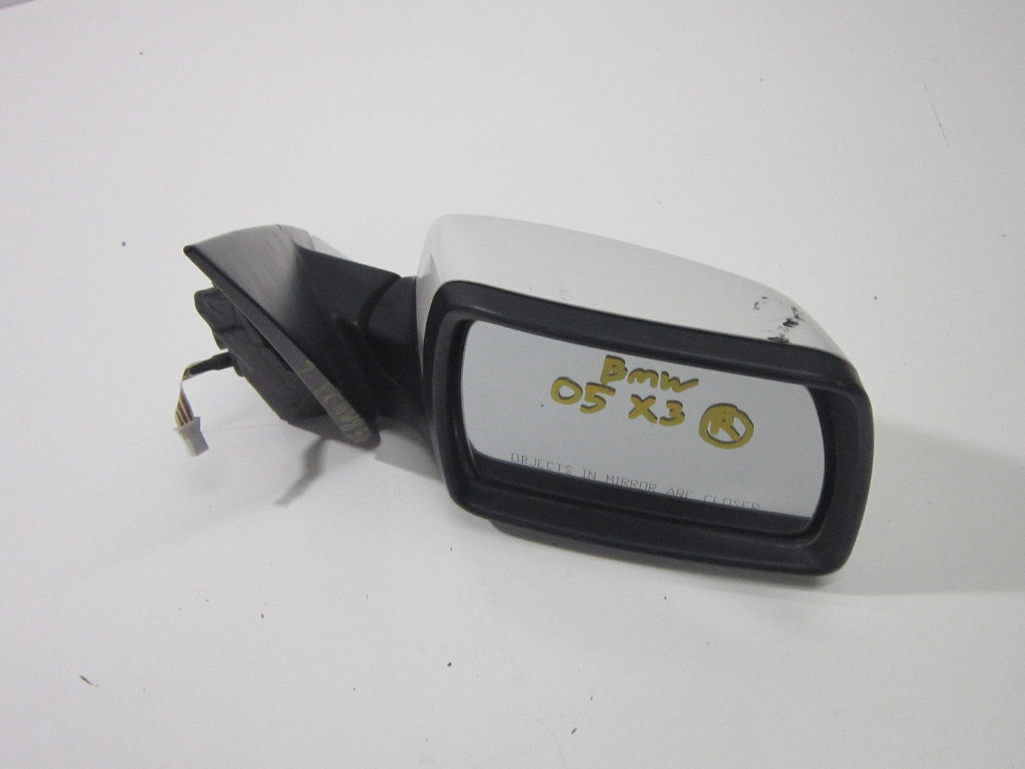 04 05 06 BMW X3 LEFT DRIVER MIRROR WHITE