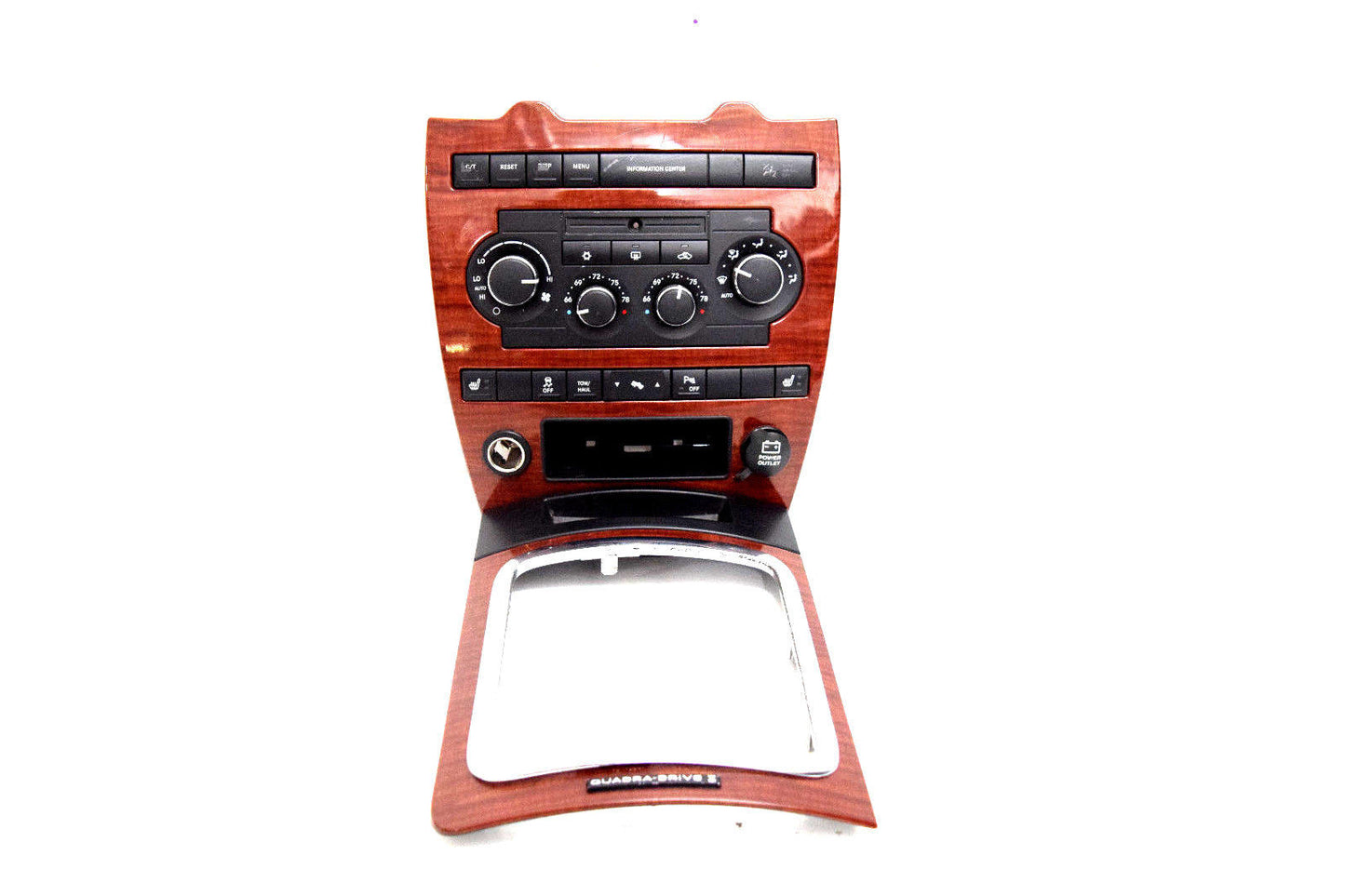 05 06 07 JEEP GRAND CHEROKEE COMMANDER CLIMATE CONTROL SHIFTER BEZEL WOODGRAIN