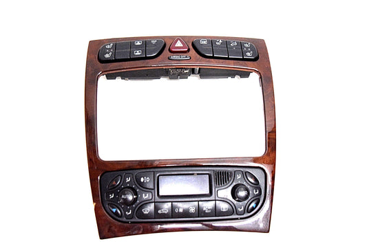02 03 04 05 MERCEDES C230 DASH BEZEL CLIAMTE CONTROL DUEL DUAL WOOD GRAIN