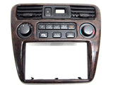 98 99 00 01 02 HONDA ACCORD CLIMATE CONTROL DASH BEZEL WOOD GRAIN