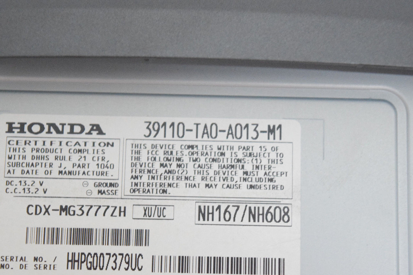 08 09 10 11 12 HONDA ACCORD PIONEER 6 DISC CD CHANGER OEM