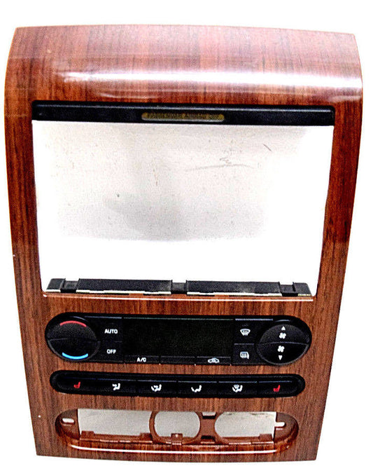 04 05 06 07 08 FORD F150 CLIMATE CONTROL RADIO DASH BEZEL WOODGRAIN