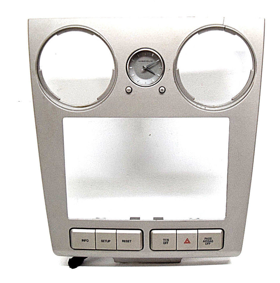 07 08 09 LINCOLN MKZ DOUBLE DIN NAVIGATION RADIO DASH BEZEL CLOCK CRACKED