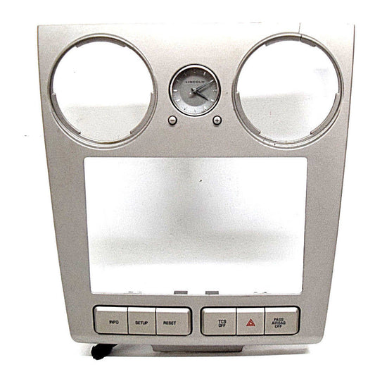 07 08 09 LINCOLN MKZ DOUBLE DIN NAVIGATION RADIO DASH BEZEL CLOCK CRACKED